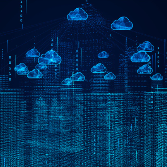 Rendu des connexions au nuage sur une ville en 3D