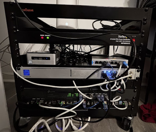 Photo of Censys employee Matt Farmer's homelab 