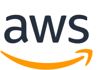 The AWS logo features the lowercase letters "aws" with an orange curved arrow underneath.