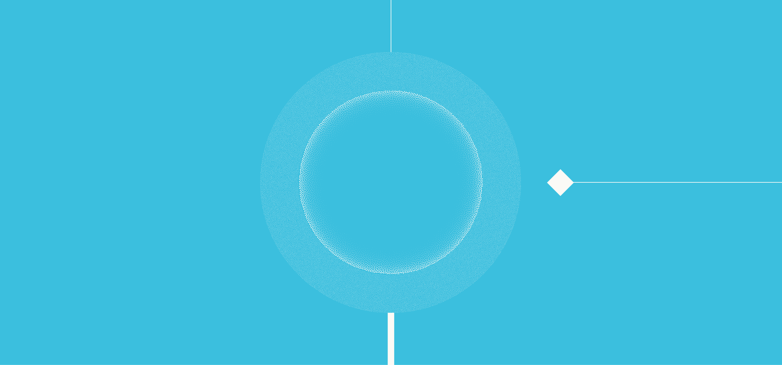 Abstract blue graphic with concentric circles and lines, resembling a technological or data visualization design.