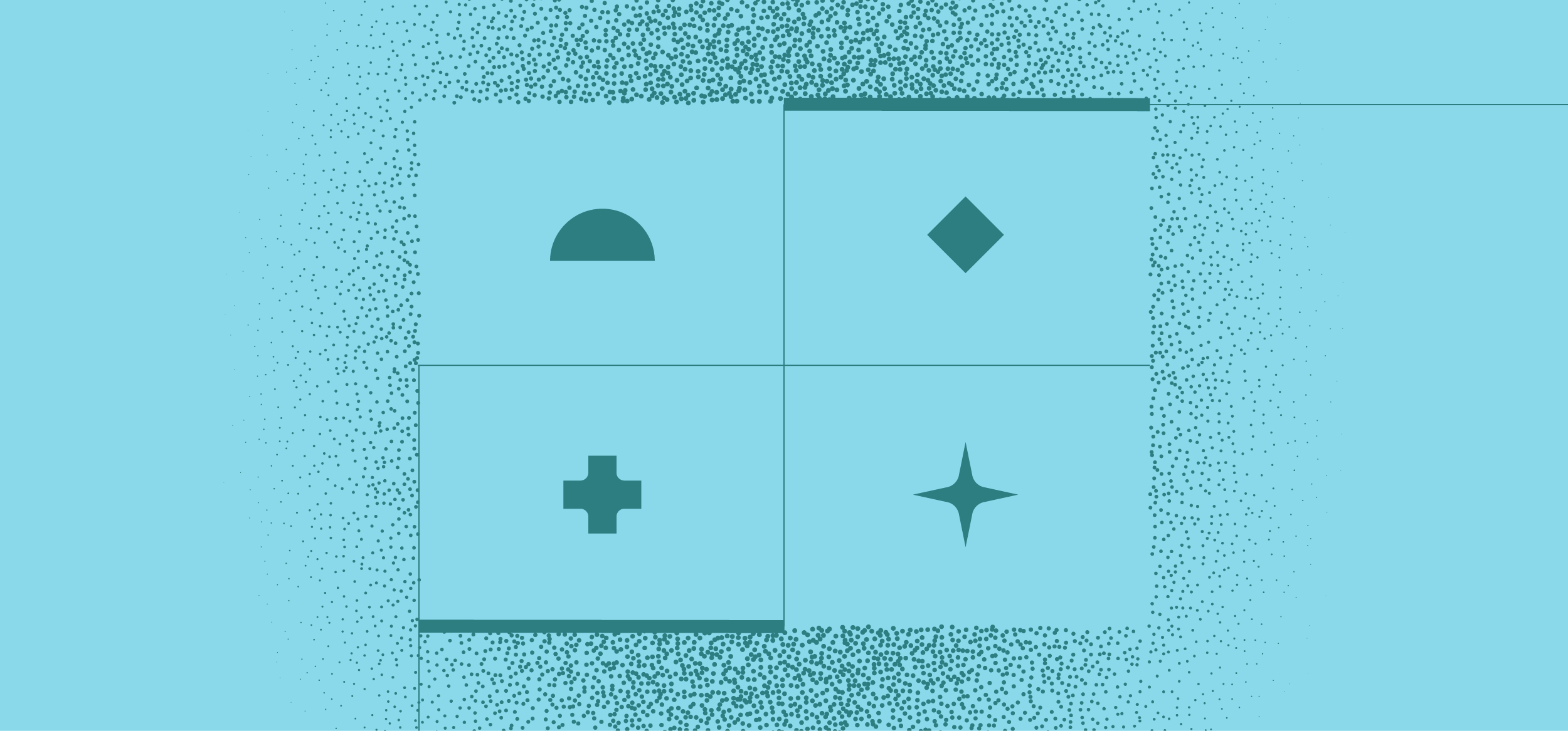 Abstract digital illustration with four geometric shapes on a blue background, resembling a webinar resource graphic.