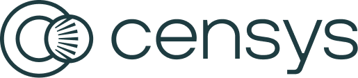 Censys logo featuring a circular icon with lines and the word "censys" in lowercase letters.