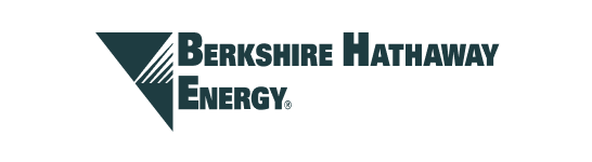 The Berkshire Hathaway Energy logo features a stylized dark teal triangle with the company name in bold uppercase letters.