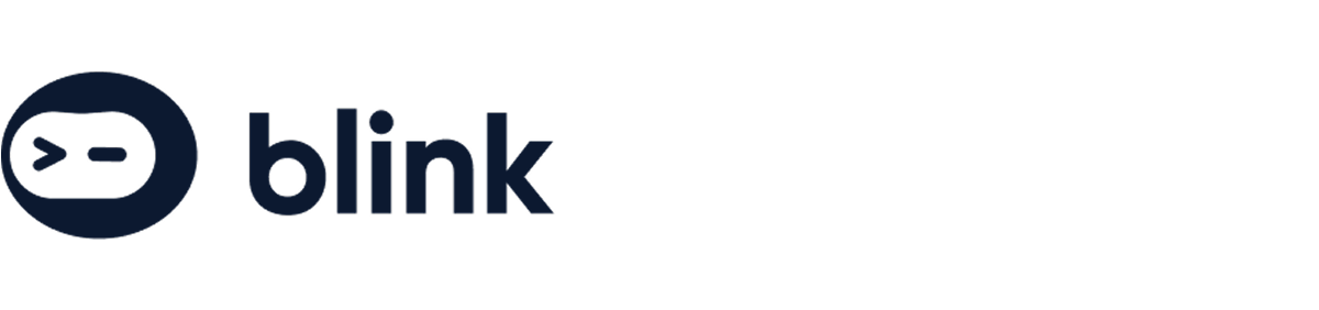 Censys Blink logo features a stylized eye icon with a dark blue circular outline and a winking face, accompanied by the word