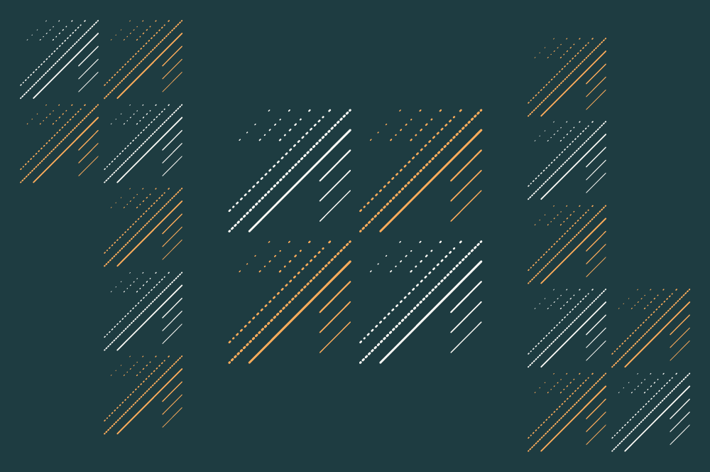 Diagonal lines in white and gold on a dark background create an abstract, dynamic pattern.