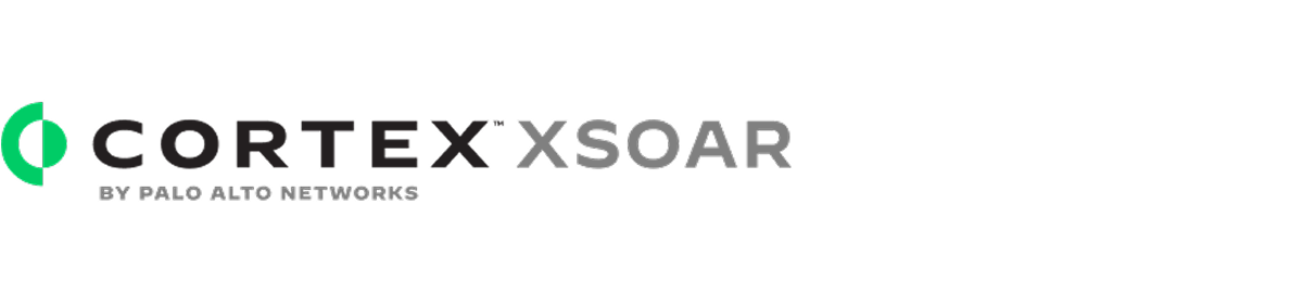 The image features the Cortex XSOAR logo with the text "Cortex XSOAR by Palo Alto Networks" in black and gray, alongside a