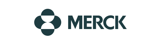 Merck logo featuring a stylized cluster of circles next to the word "MERCK" in bold uppercase letters.