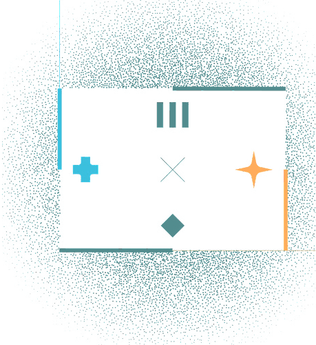 Censys Partners Hero Image A black rectangular interface with icons for add, delete, and settings, surrounded by a teal digital pattern background.