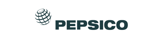 PepsiCo logo featuring a globe icon above the bold, uppercase "PEPSICO" text.