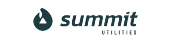 Censys Summit logo featuring a water droplet icon and the words "summit utilities" in dark blue text.