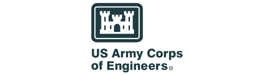 The logo features a castle-like emblem above the text "US Army Corps of Engineers."