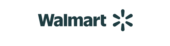 The Walmart logo features the word "Walmart" with a spark symbol to the right.