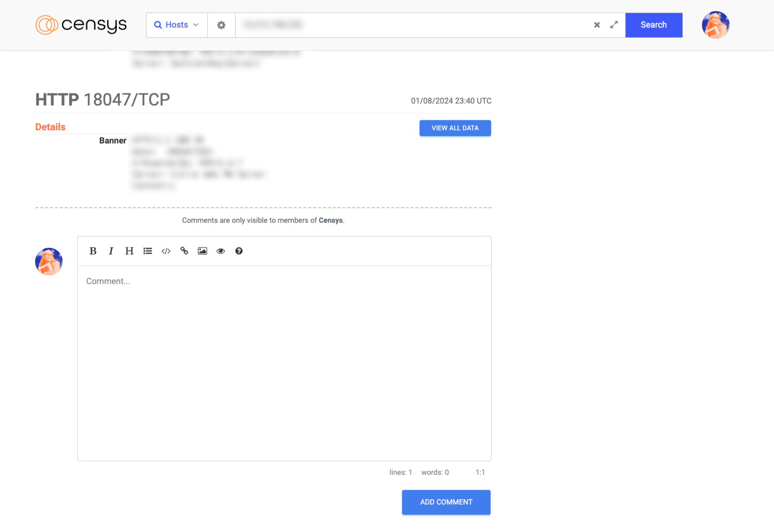 Censys Search Comments