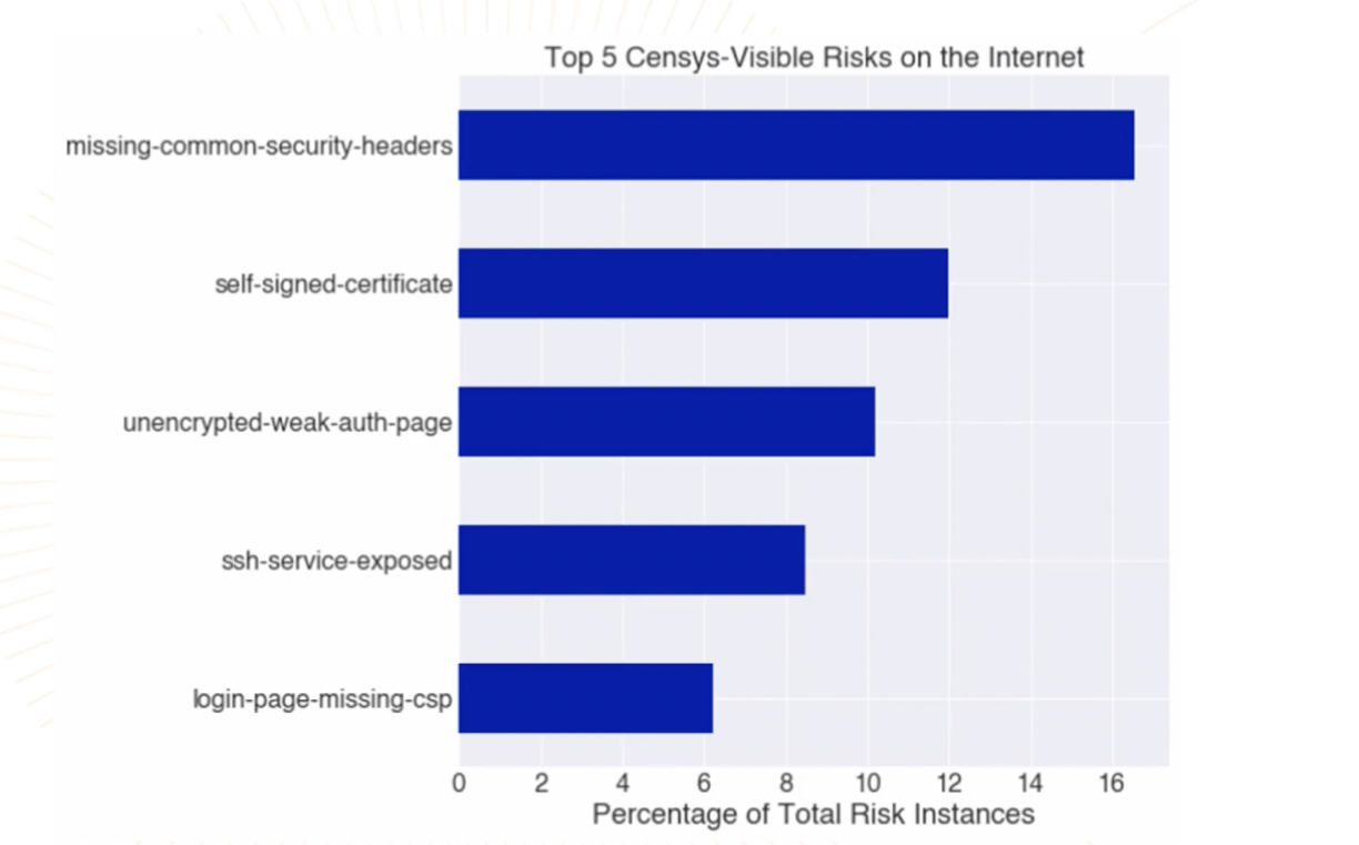 bar chart of top 5 risks observed