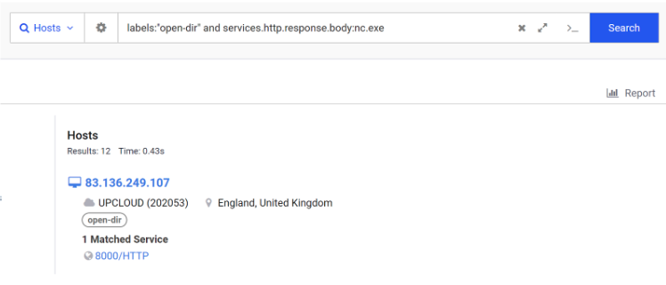 Common names open directories Censys Search