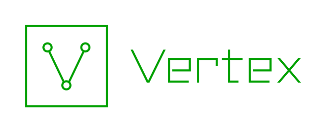 Censys The Vertex logo features a green outlined square with a stylized "V" made of three connected circles and lines.