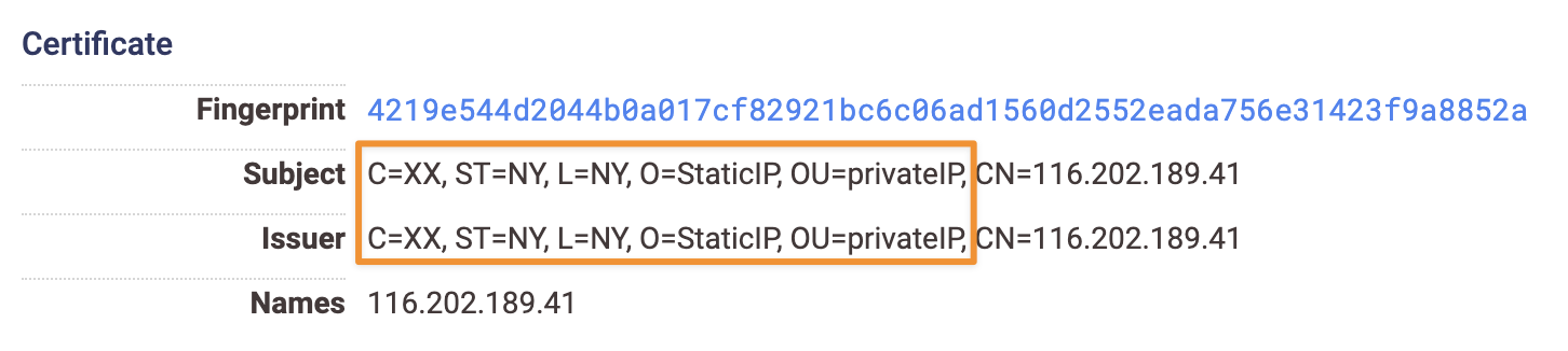 Vidar's hardcoded subject and issuer-distinguished names