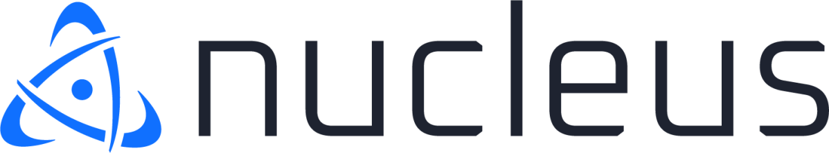 The Censys Nucleus logo features a stylized blue atom symbol next to the word "nucleus" in dark text.